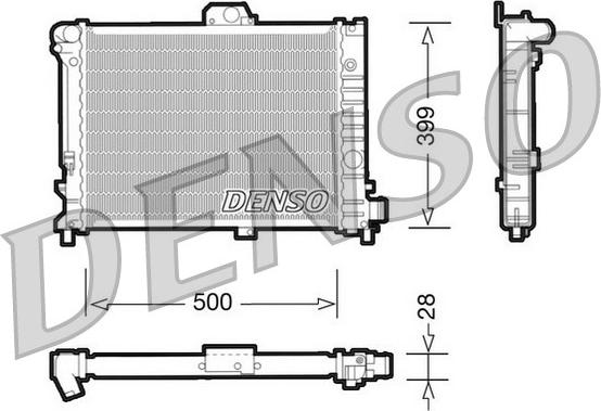 Denso DRM25005 - Radiator, engine cooling autospares.lv