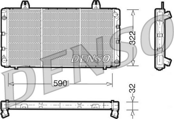 Denso DRM25001 - Radiator, engine cooling autospares.lv