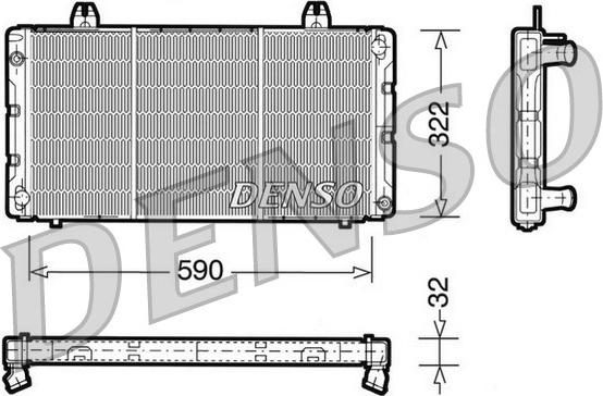 Denso DRM25002 - Radiator, engine cooling autospares.lv