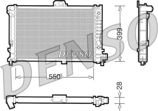 Denso DRM25007 - Radiator, engine cooling autospares.lv