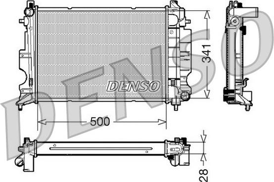 Denso DRM25011 - Radiator, engine cooling autospares.lv