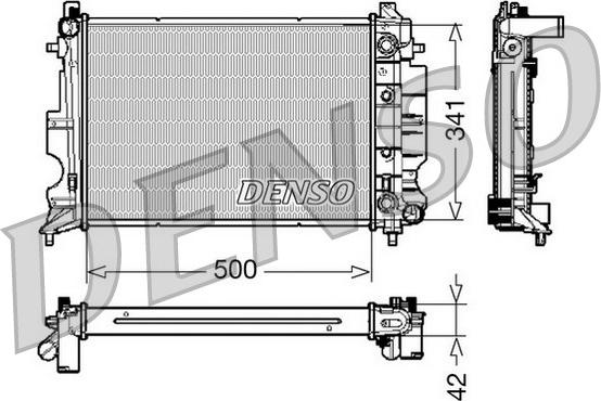 Denso DRM25012 - Radiator, engine cooling autospares.lv