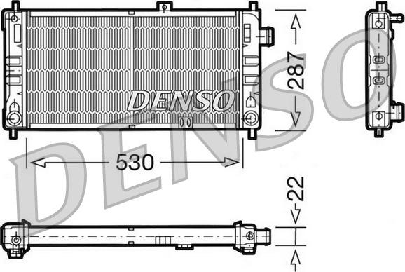 Denso DRM20062 - Radiator, engine cooling autospares.lv