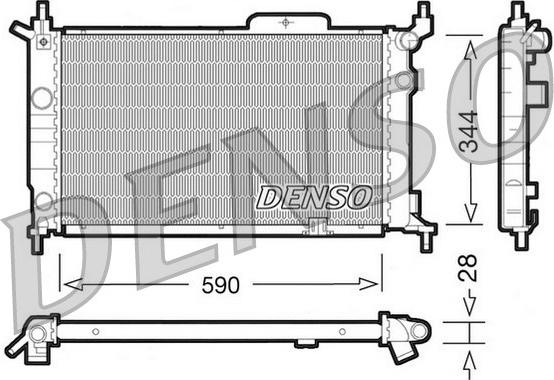 Denso DRM20015 - Radiator, engine cooling autospares.lv