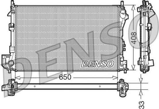 Denso DRM20087 - Radiator, engine cooling autospares.lv