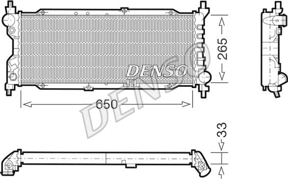 Denso DRM20036 - Radiator, engine cooling autospares.lv