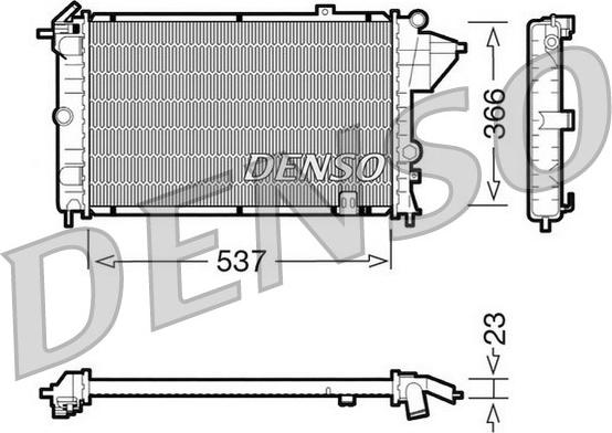 Denso DRM20023 - Radiator, engine cooling autospares.lv