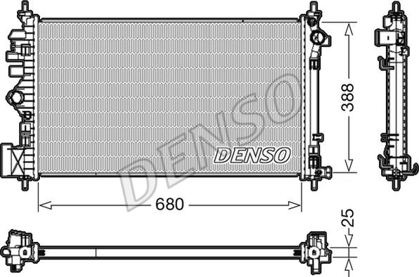 Denso DRM20107 - Radiator, engine cooling autospares.lv