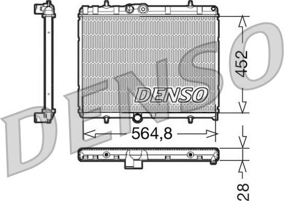 Denso DRM21057 - Radiator, engine cooling autospares.lv