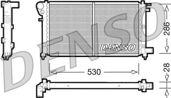 Denso DRM21002 - Radiator, engine cooling autospares.lv