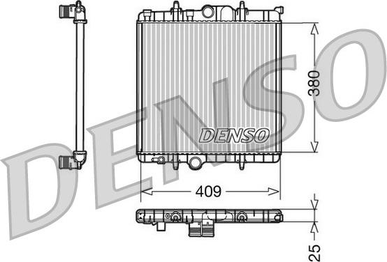 Denso DRM21025 - Radiator, engine cooling autospares.lv