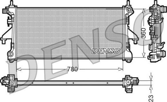 Denso DRM21100 - Radiator, engine cooling autospares.lv