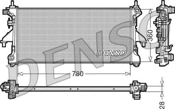 Denso DRM21101 - Radiator, engine cooling autospares.lv