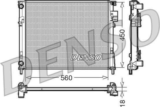 Denso DRM23095 - Radiator, engine cooling autospares.lv