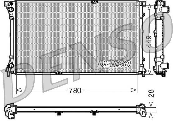 Denso DRM23098 - Radiator, engine cooling autospares.lv