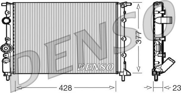 Denso DRM23008 - Radiator, engine cooling autospares.lv