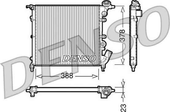 Denso DRM23002 - Radiator, engine cooling autospares.lv