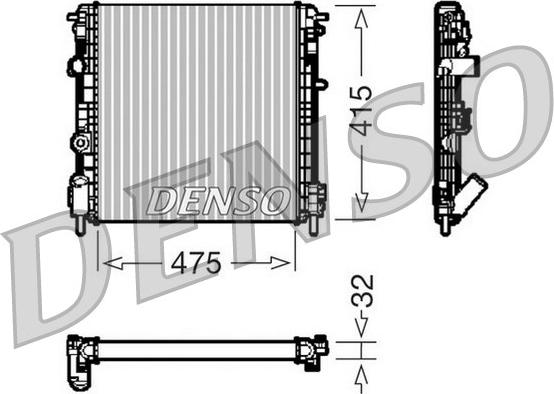 Denso DRM23014 - Radiator, engine cooling autospares.lv