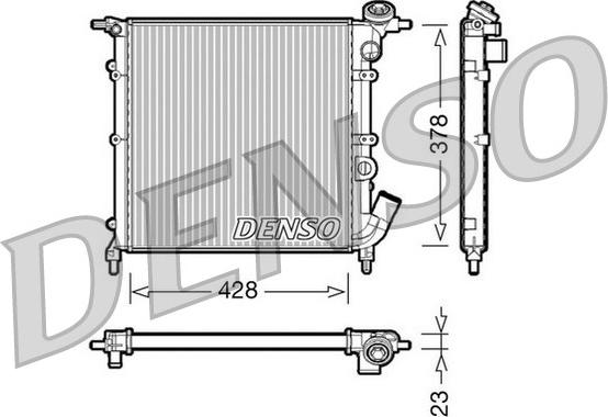 Denso DRM23012 - Radiator, engine cooling autospares.lv