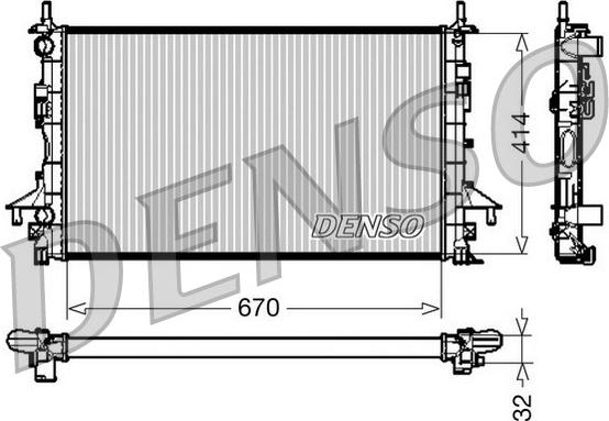 Denso DRM23084 - Radiator, engine cooling autospares.lv