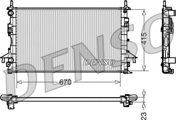 Denso DRM23083 - Radiator, engine cooling autospares.lv