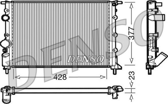 Denso DRM23032 - Radiator, engine cooling autospares.lv