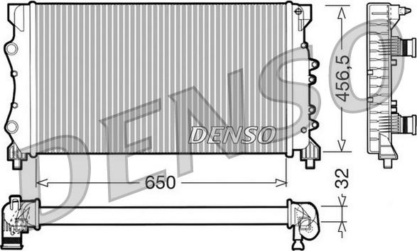 Denso DRM23024 - Radiator, engine cooling autospares.lv