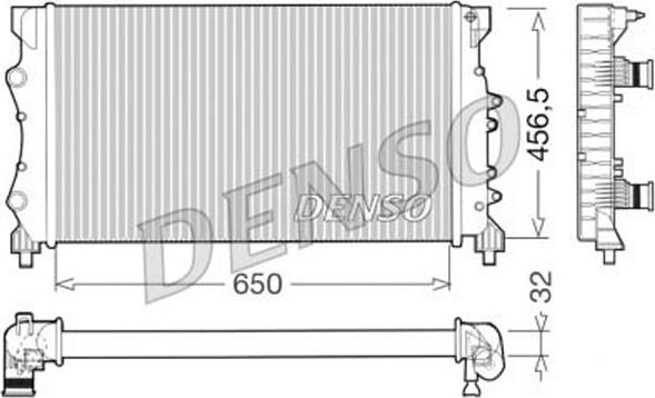 Denso DRM23025 - Radiator, engine cooling autospares.lv