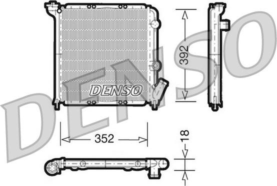 Denso DRM23026 - Radiator, engine cooling autospares.lv