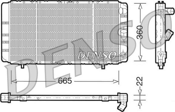 Denso DRM23020 - Radiator, engine cooling autospares.lv