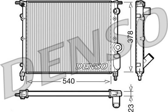 Denso DRM23028 - Radiator, engine cooling autospares.lv