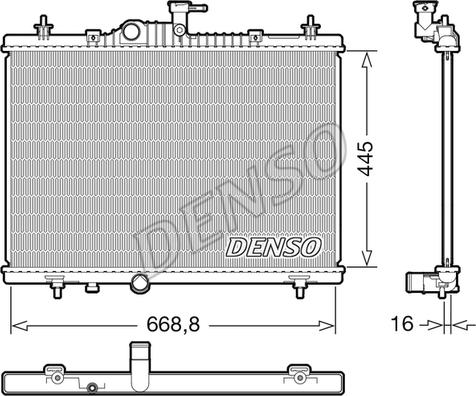 Denso DRM23118 - Radiator, engine cooling autospares.lv