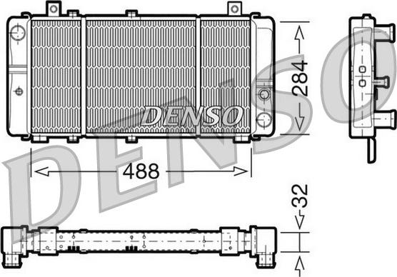 Denso DRM27001 - Radiator, engine cooling autospares.lv