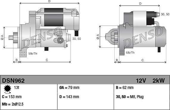 Denso DSN962 - Starter autospares.lv