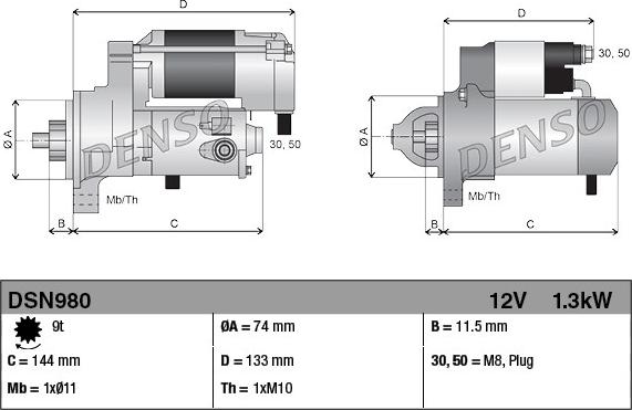 Denso DSN980 - Starter autospares.lv