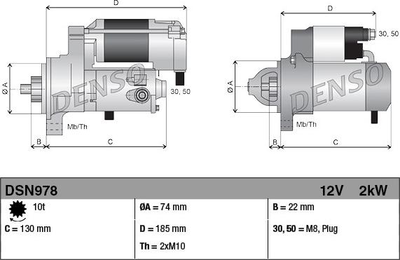 Denso DSN978 - Starter autospares.lv