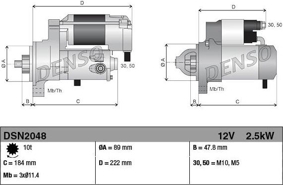 Denso DSN2048 - Starter autospares.lv