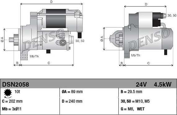 Denso DSN2058 - Starter autospares.lv