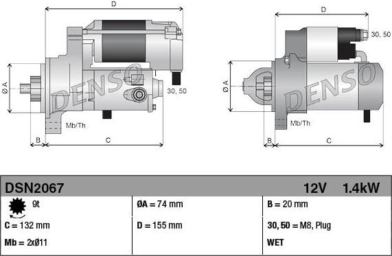 Denso DSN2067 - Starter autospares.lv