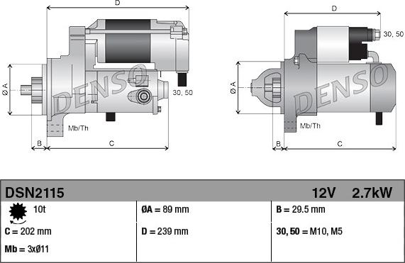 Denso DSN2115 - Starter autospares.lv