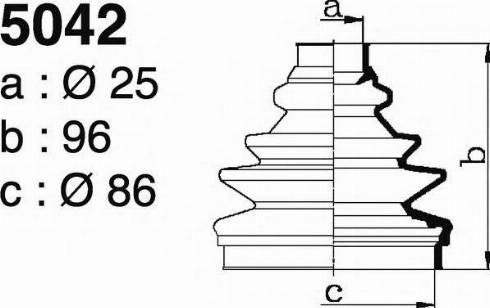 DEPA 5042 - Bellow, drive shaft autospares.lv