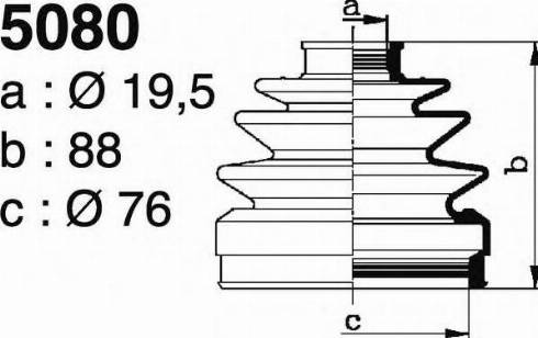 DEPA 5080 - Bellow, drive shaft autospares.lv