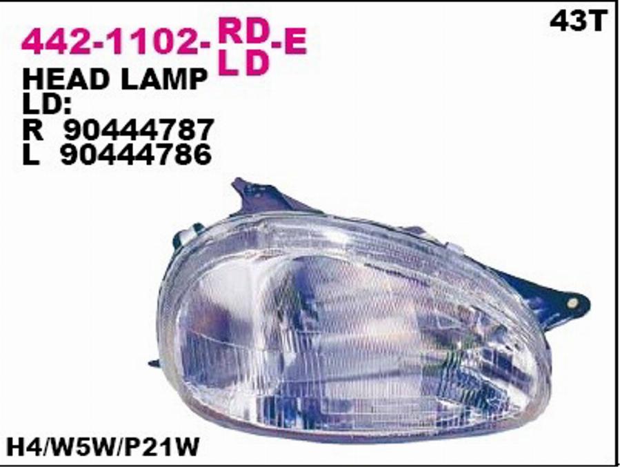 Depo 4421102RLDE - Headlight autospares.lv