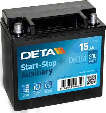 DETA DK151 - Starter Battery autospares.lv