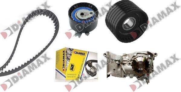 Diamax A6081WP - Water Pump & Timing Belt Set autospares.lv