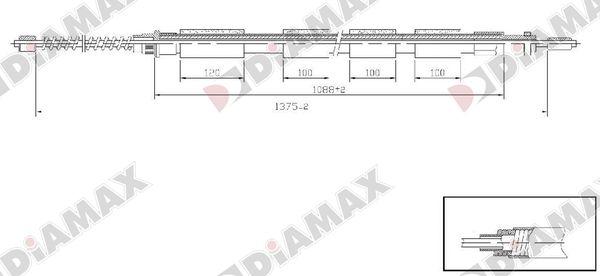 Diamax AA3017 - Cable, parking brake autospares.lv