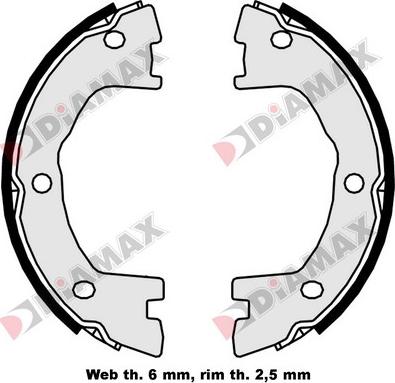 Diamax N01355 - Brake Shoe Set, parking brake autospares.lv