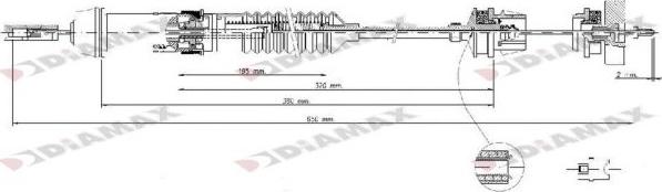 Diamax T8008 - Clutch Cable autospares.lv