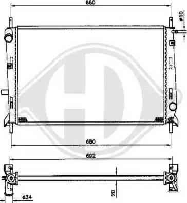 Diederichs 8502936 - Radiator, engine cooling autospares.lv