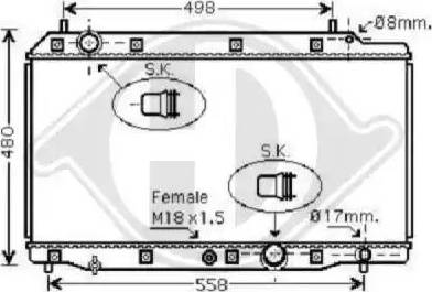 Diederichs 8528108 - Radiator, engine cooling autospares.lv